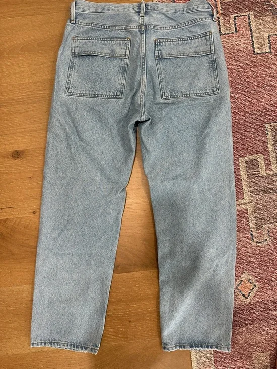 Agolde Light Blue Patchwork Carpenter Straight Jeans - women - Picture 2 of 2